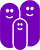 Icône violette de personnages représentant une famille.